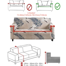 1 件套沙发套，牛奶丝材质，防滑弹力，羽毛叶印花图案，适用于单人/双人/三人/四人沙发，宠物友好，四季皆宜 - 彩色 - 查看 14