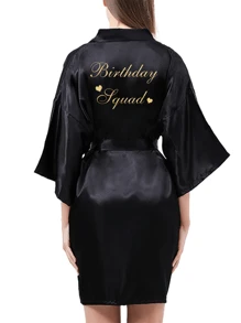 Bata de mujer para fiesta de cumpleaños, reina del spa, bata estilo kimono, bata de spa, bata de pijamada, bata de seda, bata de dormir, reina de cumpleaños, fiesta, regalo, decoración del hogar y el baño, verano, vuelta a la escuela