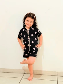 American Pajamas For Children Short Children's Girl Comfort Blouse Short Doll - màu đen - Xem 6
