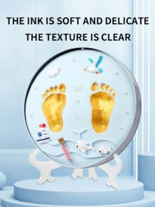 新生儿手印和脚印粘土，婴儿纪念品礼物