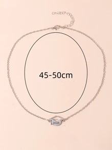 1pc Stainless Steel 2025 Graduation Cap Pendant Necklace With Greeting Card, Suitable As Graduation Gift