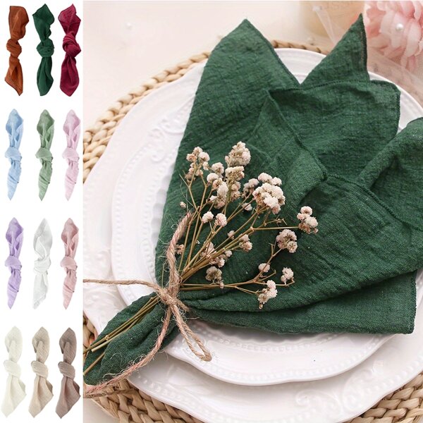 6 servilletas de colores lisos, decoración elegante minimalista y rústica para mesa de comedor, adecuado para bodas, cumpleaños, fiestas y días festivos