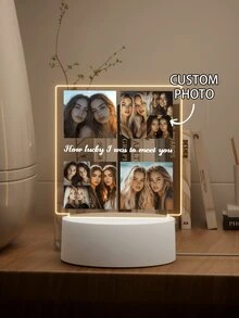 Đèn ngủ kỷ niệm tùy chỉnh kèm khung ảnh, đèn LED ảnh cá nhân hóa cho phòng ngủ, đèn ngủ nhiều màu trang trí nhà cửa - 2 hình vuông nhỏ 3mm - Xem 2