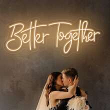 Enseigne au néon "Better Together" alimentée par USB, réglable, décoration murale, convient pour les mariages, la maison, les fêtes, les anniversaires, les cadeaux