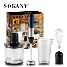 SOKANY Set frullatore a immersione portatile 4 in 1, incluso frullatore a bastoncino multifunzione, frusta, tritatutto e brocca, adatto per la lavorazione degli alimenti e la preparazione di omogeneizzati per bambini