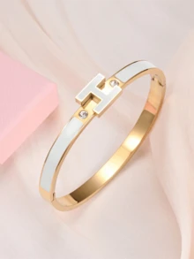 女士金手链、H 型手链、女士手镯、精致手链首饰复活节圣诞节母亲节女士礼物