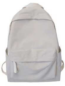 Backpack Male Backpack Large Capacity Backpack High School Students Backpack Nylon Backpack New Senior School Supplies - White - View 3