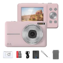 4MP 1080P 数码相机，16 倍变焦，LCD 显示屏和 32GB 存储卡 - 紧凑设计，适合摄影和摄像，适合学生和创意人士，学生摄影装备 | 紧凑型数码相机 | 便携式设计，迷你相机，圣诞节、万圣节、感恩节礼物，生日礼物