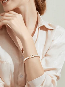 女士金手链、H 型手链、女士手镯、精致手链首饰复活节圣诞节母亲节女士礼物