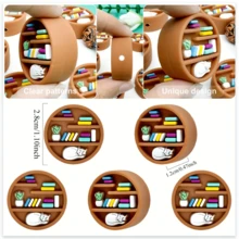 1/3/5pcs Round Bookshelf Shape 3D Silicone Focal Beads, Suitable For Pens, Bracelets, Necklaces, Pendants, Jewelry And Handmade Crafts, Silicone Loose Beads And Beads Set - Bead - View 4