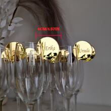 Personalized Acrylic Wine Glass Label Special Tag,Wedding Place Card Ideas Glass Marker Wine Charm Wedding Drink Tags Champagne Charms Drink Label Glass Charm Disc Name Tags Circle
