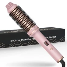 UKLISS Double PTC Thermal Brush Hot Brush, 38mm Ceramic Curling Brush Volumizing Heated Brush Curling Iron, LCD Display Double Voltage Travel Curling Brush, 10 Temps 120-210℃ Heated Round Brush - UK Plug(220-240V) - View 10