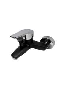 1PC Wall Mounted Bathroom Bathtub Faucet, Dual Handle Mixer Tap With Pull Switch Shower Outlet, Anti-Corrosion Smooth Paint Surface, Easy To Clean, No Electricity Required