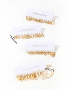 Juegos de pendientes de perlas de imitación a la moda para mujeres, 48/36/12 piezas con diseños clásicos cuadrados y en forma de C, apropiados para uso diario, citas, fiestas, regalo del Día de la Madre