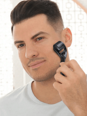 540 微针微针滚轮，适用于皮肤、胡须和头发的革命性工具|美容微晶磨皮工具|头发按摩，米诺地尔