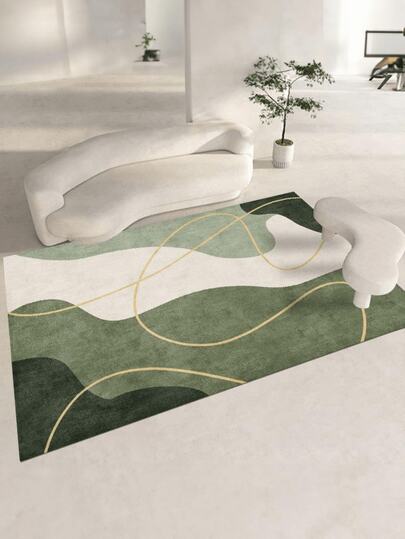 1 Pc Green Faux Cashmere Cloud Plush Carpet, Skin-Friendly Soft Area Rug, Versatile For Living Room, Winter Carpet, High- Item, Suitable For Living Room, Bedroom, Study, Thickness 0.7-1.0cm (Handmade Measurement With Reasonable Tolerance)