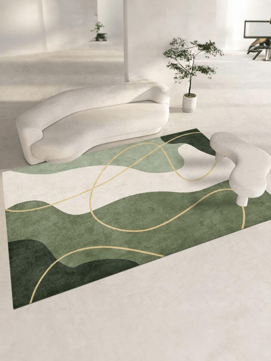 1 件绿色仿羊绒云毛绒地毯，亲肤柔软地毯，适用于客厅、冬季地毯，高档商品，适用于客厅、卧室、书房，厚度 0.7-1.0 厘米（手工测量，公差合理）