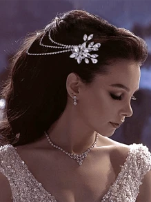 1 Stück Silber Kristall Blumen Haarkamm, handgemachtes Haaraccessoire für Frauen, Hochzeit Braut Brautjungfer Party Event Dekoration