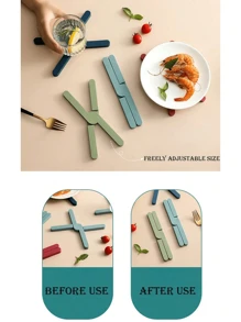 1 Pack Silicone Heat Resistant Mat Foldable Non-Slip Pot And Pan Mat Table Mat Plate And Dish Cross Holder Coaster Kitchen Table Mat