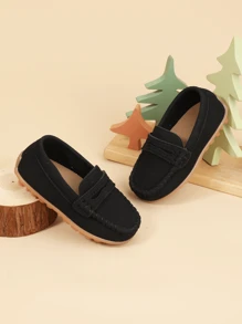 1 Pair Baby Suede-Like Sport Shoes, Slip-On Loafers, Toddler Boys/Girls Preschool Flat Shoes Suitable For School And Activities