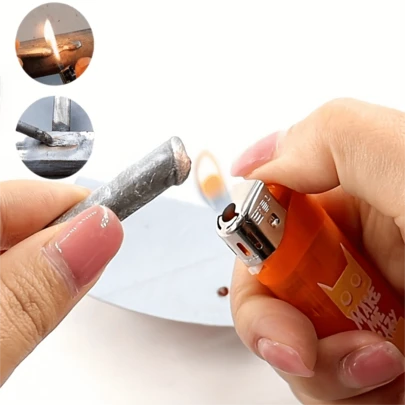 9件装，多用途打火机电极。多用途打火机焊条由铜铁铝不锈钢和塑料管制成，气泡包装不易破裂