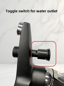 1PC Wall Mounted Bathroom Bathtub Faucet, Dual Handle Mixer Tap With Pull Switch Shower Outlet, Anti-Corrosion Smooth Paint Surface, Easy To Clean, No Electricity Required
