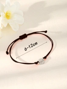 1 szt. minimalistyczna bransoletka z literą, bransoletka ze stali nierdzewnej z zawieszką w kształcie inicjału, spersonalizowana elegancka bransoletka z literą, regulowana, odpowiednia dla mężczyzn, prezent dla rodziny i przyjaciół