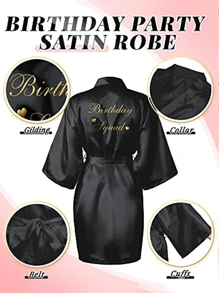 Bata de mujer para fiesta de cumpleaños, reina del spa, bata estilo kimono, bata de spa, bata de pijamada, bata de seda, bata de dormir, reina de cumpleaños, fiesta, regalo, decoración del hogar y el baño, verano, vuelta a la escuela