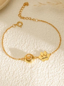 Pulseira de projeção personalizada com gravação | Pulseira com nome de animal de estimação e foto | Pulseira de projeção com imagem de cachorro/gato da mãe | Pulseira de projeção personalizada para animais de estimação para mulheres | Presente para amantes de animais de estimação