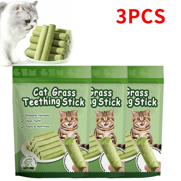 3 Beutel Katzengras Sticks Pet Snacks Katzenfutter für Katzen aller Altersgruppen Katze Zähne sauber