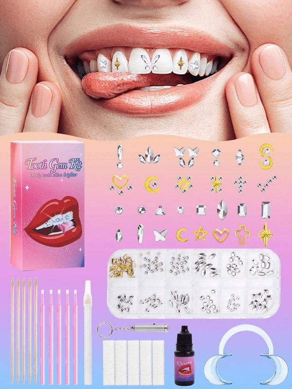 Fashion Teeth Gemstone Set, DIY Teeth Jewelry With Sparkling Crystals, Entry-Level Teeth Gemstone Decoration Set, Teeth Gemstone Set, Exquisite Teeth DIY Decoration, Caring Teeth Decoration, Graduation Season Gift