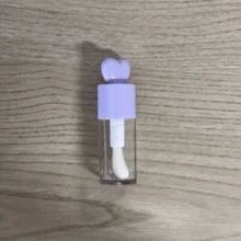 1pc 0.13oz Round Lip Gloss Tube With Brush, DIY Lip Oil, Lip Gloss, Lip Balm Tube, Makeup Sample Container, Travel Accessory