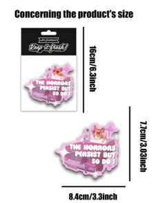 Funny Hamster Meme Pattern,'The Horrors Persist But So Do I' Car Air Freshener Aromatherapy Pendant, For Car Vent, Rearview Mirror, Bathroom, Living Room, Bedroom;Car Aromatherapy Tablets, Car Air Fresheners, Rearview Mirror Hanging Decor, Car Accessories Interior Pendant, Idea S Gifts - Multicolor - View 5