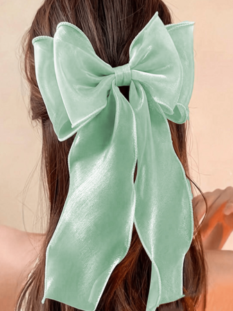 1/2pcs Hair Bow Barrette Organza Bowknot Hair Clip Sweet Hair Clip Solid Color Bow Clips Hair Accessories For Women Girls Claw Clips Hair Claws Hair Barrettes, School Stuff