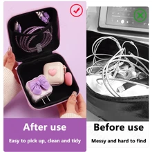 Data Cable Organizer, Hard Drive, Mobile Phone Charger, Charging Cable Compact Coin Purse