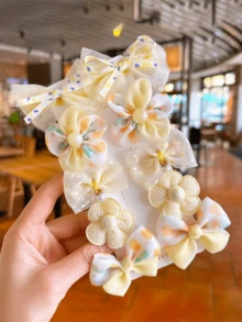 10 Pcs/1 Sets Kids Cute Colorful Bow Hair Accessories For Girls Flowers Modeling Hair Clips Hairpin For 1 Years Old+, Ideal Choice For Gifts - Multicolor - View 8