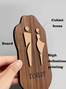 9.8 Inch Nordic Style Male Female Bathroom Sign With Self-Adhesive Back,Acrylic Imitation Wood Grain Technology,Easy Installation, British Style Acrylic Toilet Sign For Bathroom, Restroom, And Changing Room Best Gifts Birthday Graduation