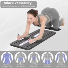ZM Health Planche de Pilates pliante multifonctionnelle, Ensemble de Pilates 5-en-1 pour le façonnage, Tapis de glisse pour abdominaux, Pour les exercices du centre, le fitness, l'usage domestique, la salle de gym