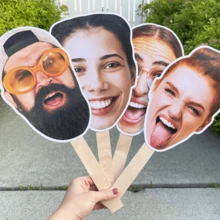 Customized Face Fan For Singles Party, Wedding Photo Prop, Personalized Large Face Paper Cutting Fan, Ideal Unique Gift For Boyfriend, Girlfriend, Parents, Family, Friends, Pets, Anniversary, Office, Colorful, One-Of-A-Kind, Customizable - Multicolor - View 9