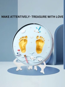 新生儿手印和脚印粘土，婴儿纪念品礼物