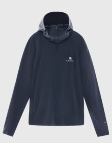 CAMEL CROWN 男士针织防晒服户外防晒衣夏季防紫外线防晒透气冰丝轻薄透气钓鱼服 - 墨藍 - 查看 2