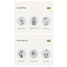 SOKANY Set frullatore a immersione portatile 4 in 1, incluso frullatore a bastoncino multifunzione, frusta, tritatutto e brocca, adatto per la lavorazione degli alimenti e la preparazione di omogeneizzati per bambini