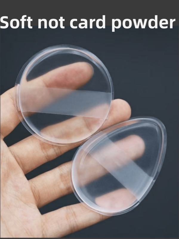 1pc/2pcs/3pcs Silicone Makeup Sponge, Water-Based Crystal Jelly BB Cushion Puff, Transparent Makeup Foundation Sponge, Non-Absorbing, Extremely Soft Makeup Sponge Bag