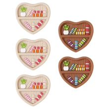 1/3/5 pièces Perles de concentration en silicone avec motif de bibliothèque d'amour pour stylos, bracelets, colliers et sangles - bijoux de bibliothèque en forme de cœur vibrante et motifs de livres et de plantes, fournitures de bijouterie artisanale, accessoires originaux, bijoux de perles en silicone, décoration de bibliothèque