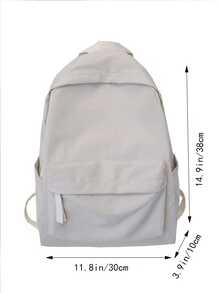 Backpack Male Backpack Large Capacity Backpack High School Students Backpack Nylon Backpack New Senior School Supplies - White - View 2