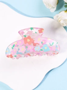 1pc Hawaiian Flower Hair Claw Clip, Suitable For Daily, Beach, Gift For Mom, Spring/Summer - Multicolor - View 8