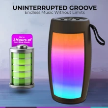Bluetooth Speaker  Wireless RGB Sound, Wireless Audio Portable Speakers, Stereo And Bass, Variable RGB Lighting, Dual Pairing Function, Up To 5 Hours Of Playback Time, Suitable For Home, Outdoor And Party, Games - 黑色 - 查看 13