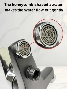 1PC Wall Mounted Bathroom Bathtub Faucet, Dual Handle Mixer Tap With Pull Switch Shower Outlet, Anti-Corrosion Smooth Paint Surface, Easy To Clean, No Electricity Required