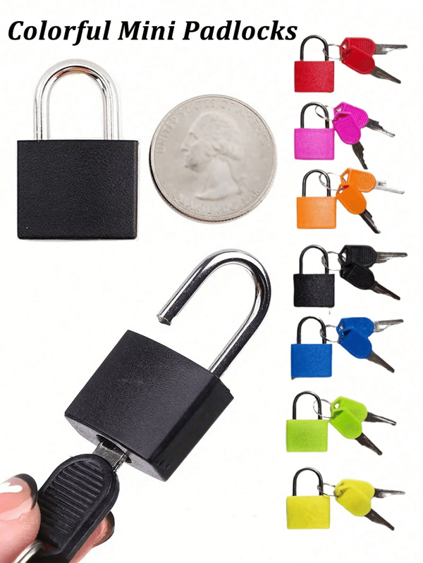 2 stuks/pak kleurrijke plastic koffersloten, zinklegering mini hangslot met sleutels, geschikt voor bagage, kluisjes, sport- en gymlokalen, reistassen - draagbare bagagesloten voor reizen, opbergkasten en vakantiekoffers