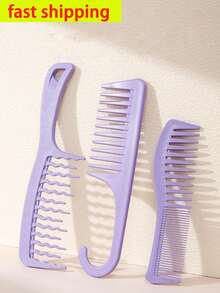 Styling Comb Colored Hook Comb Hairdressing Curly Hair Wide Tooth Comb Haircut Comb Smooth Hair Pointed Tail Comb Wheat Straw Wide Tooth Comb Smooth Hair Styling Fluffy Hair Slit Comb Cute Girls Exclusive Comb